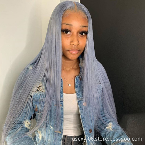 Raw virgin cuticle aligned brazilian frontal human hair 613 blonde transparent lace front wig with baby hair for black women